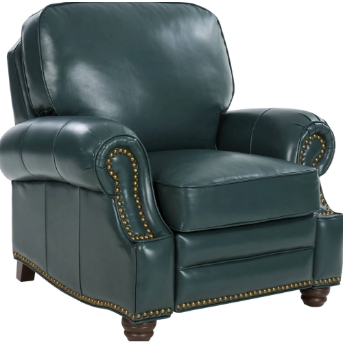 Longhorn Manual Recliner in Highland Emerald Green Top Grain Leather